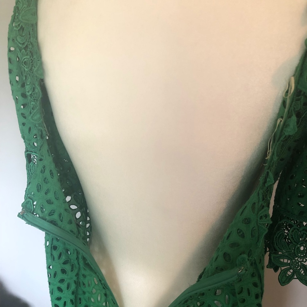 MODA International brand Kelly green, eyelet babydoll top - Picture 10 of 12